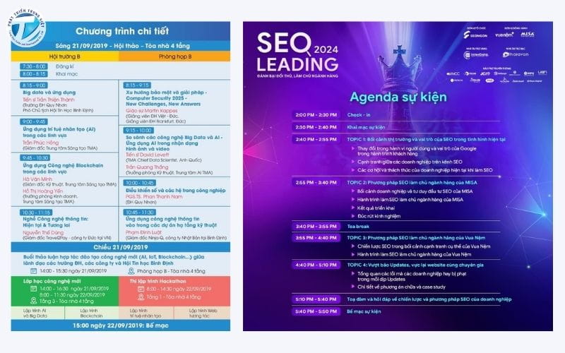 Agenda chương trình và Agenda sự kiện